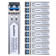 10Pcs 1.25G Single Mode SFP Fiber Module Network Transceiver, LX SM 1310nm 20km, Duplex LC Interface