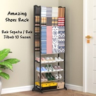 Hijab Rack, Hijab Rack, Multifunctional Hijab Rack Amazing Shoe Rack, Size 51 x 24 x 140 CM