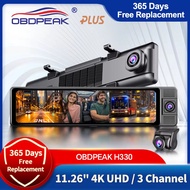 3 Channel Dash Cam Front Inside Rear Three Way Car Dash Camera 4K+1080P Dual Channel With GPS WiFi N