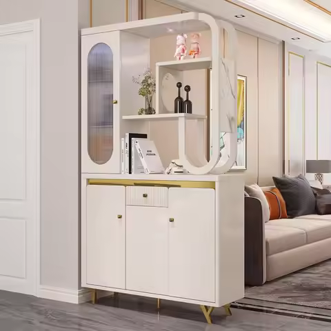 Shelf Handles Cabinets Living Room Glass Light Wine Showcase Cabinet White File Standing Woonkamer K