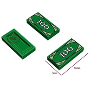 Diy兼容积木零钱100美元钞票美金银行益智玩具拼装人仔道具8.7 DIY compatible building blocks, 100-dollar bill, US dollar, bank, 