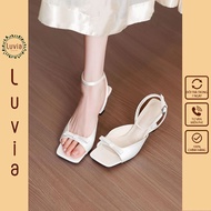 Luvia 240CG 6 inch square toe high heels with bow