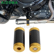Big sale Engine Crash Bar Slider Ends Motorcycle CNC Fiber Inlay Slider Chachos For Harley Softail S