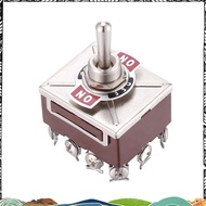 Super AC 380V 10A ON/OFF/ON 3 Positions 12 Pin Latching Toggle Switch 4PDT