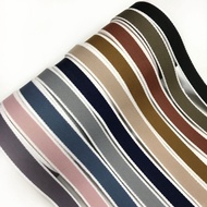 1Yard - 2.5 cm | Korean Ribbon with White Stripes Canvas Ribbon/ Thick Ribbon with White Stripes