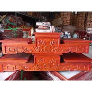 Tam sơn tam cấp kệ để bát hương bát nhang bằng gỗ hương kt mặt vuông 16cm