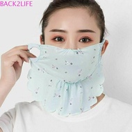 BACK2LIFE Ice Silk Mask, Face Scarves Flower Pattern Face Cover, Summer UV Protection Face Mask Sunscreen Veil Face Gini Mask Women/Girls