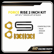 FORCE RISE 2 Inch Lift Kit Spacer + Lift Up Block for Hilux Ranger DMAX