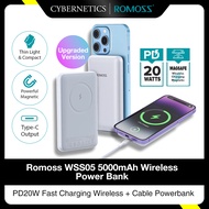 Romoss WSS05 5000mAh PD20W Wireless PowerBank Fast Charging Compact Mini Original Magnetic Battery