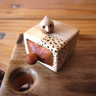 Stud earrings box, jewelry box, wood carving, miniature wood carving, wood box