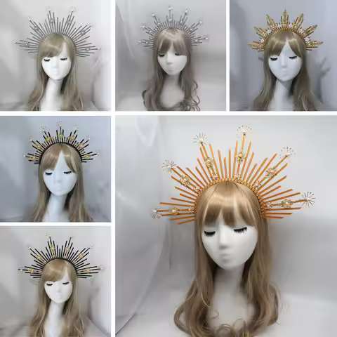 Sunburst Celestial Headband Star Sun Halo Goddess Crown Gold Halo Headpiece For Parties Birthdays We