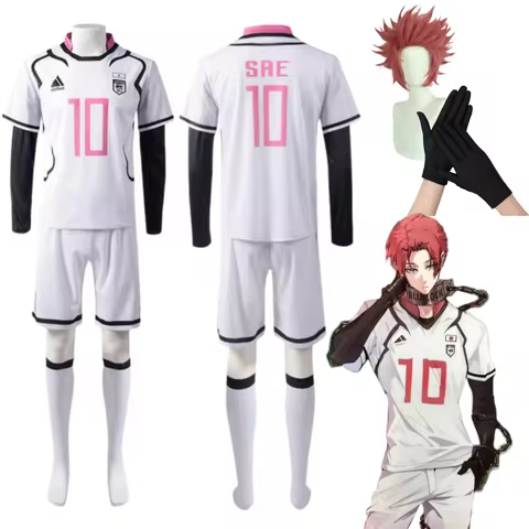 Japan Anime Blue Lock Itoshi Sae Cosplay Costume Sae Wigs U-20 Soccer Jersey With Gloves Set Mens U2
