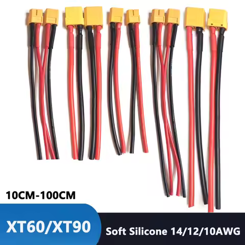 XT60 XT90 Female / Male Plug Battery Parallel Connector with Silicone Flexible Wire14AWG /12AWG/10AW
