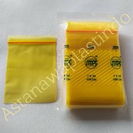 Plastic clip 7x10 100 sheets 7 x 10 cm SMPI 10x7 ziplock zipper plain yellow