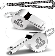 Whistle Dad Gifts Coach Gifts Whistle for Coaches Teachers Whistle Emergency Coach Referee Lifeguard Loud Whistle for Dad Father Men Teacher Referees School Sports Coaches Whistle with Lanyard.