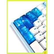 Dark Ocean Foam Jellyfish Epoxy Rubber Resin Keyboard Hand Rest Keycaps Mechanical Keys Blue Cute Su