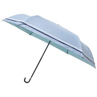 estaa - 日本直送 - Beauty Shield 晴雨兼用 防UV 遮光 遮熱 日傘 折傘 短傘 - 三色條紋 - 天藍色