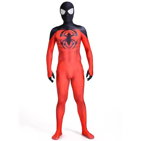 Adults Scarlet Kaine Spider Cosplay Costume Halloween Superhero Zentai Suit Game Men Male Bodysuit M