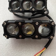 LAMPU TEMBAK SOROT HJG 3 LED 2 WARNA PUTIH KUNING SUPER TERANG