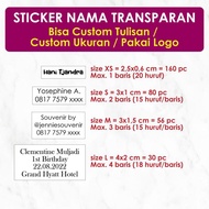 Sticker Label Transparan Bening Custom Nama Anti Air Waterproof