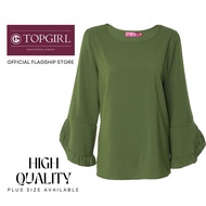TOPGIRL Trump Sleeve Blouse / Premium Quality Long Sleeve Blouse / Plus Size Blouse Perempuan / Musl