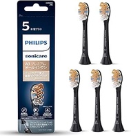 Philips Sonicare Electric Toothbrush, Replacement Brush, Toothplaque Remover, A3, Premium All-in-One Brush Head, Regular, Black, 5 Pieces (15 Months Worth) ‎HX9095/96