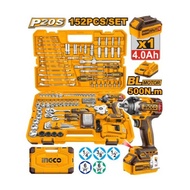BUILDMATE Ingco 152 PCS Cordless Impact Wrench Tools SET HKTHP31521 Hand Tools & Power Tools Set ICP