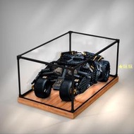 展示盒木紋亞克力展示盒樂高76240 黑暗騎士大蝙蝠車積木透明防塵收納盒港版