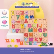Beringin Toys Educational Toys - Number & Alphabet Puzzle Number and Letter Puzzle/ Children's Learn