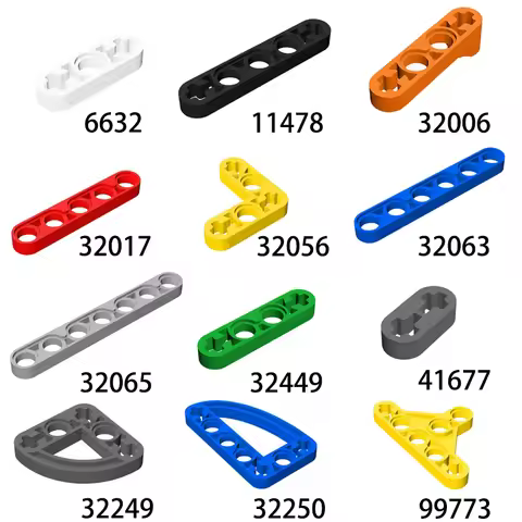 MOC technical component 1x4 1x5 1x11 with axis hole building block 6632 32017 32063 32449 41677 3205