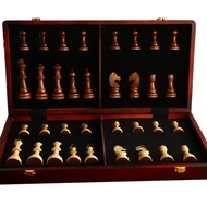 20" Extra Large Solid Walnut Wooden Chess Set with 2 Extra Queen Pieces - King Height 4.25''