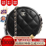 ChanelChanelWomen's Bag One-Shoulder Sling Bag Classic Diamond Plaid Black round DoubleCSheep Leathe