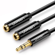 HITAM Splitter to Audio Jack 2-1 Female Discount 3.5mm Black Cable Earphone Ugreen Unique Male