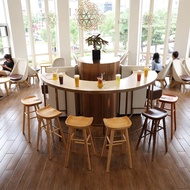 bar stool high chair Nordic Bar Stool Bar Chair Solid Wood Home Chair High Stool Mobile Phone Shop S