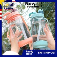 Large Capacity Water Bottle 2000mL Portable Big Water Bottle With Straw cup