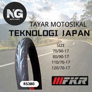 FKR TUBELESS RS380 TYRE 70/90-17, 80/90-17, 110/70-17, 120/70-17