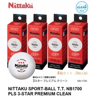 Nittaku Table Tennis balls Premium Clean 3 Star NB1700 (12 balls)