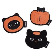台灣 Starbucks 星巴克 2021 Halloween 萬聖節 黑貓裝扮杯墊組 黑貓 貓咪 杯墊