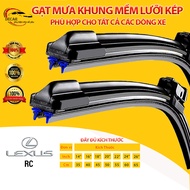 Gạt mưa lưỡi kép cao cấp cho xe LEXUS RC bộ cần gạt kính nước mưa ô tô 2 lưỡi khung mềm ô tô gat mua