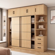 Solid Wood Wardrobe Simple Sliding Door Wardrobe Storage Cabinet Wardrobe Cabinet Small Wardrobe