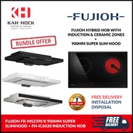 FUJIOH FR-MS2390 R 900MM SUPER SLIMHOOD + FH-IC6020 HYBRID HOB BUNDLE