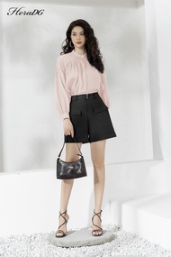 [Voucher 15% MOV 199K cap 100K Quần short tây nữ HeraDG túi ốp nổi lơ V gấu chất tuytsi SQSBC2001