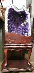 早期 巴西 天然 大型 紫水晶洞 135kg 大開口 洞深 嬌紫 聚財 附座 大角紫