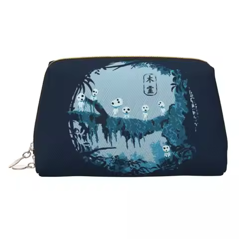 Kodama Studio Ghibli Women Cosmetic Bags Travel Makeup Organizer Pouch Toiletry Storage Dopp Kit Box