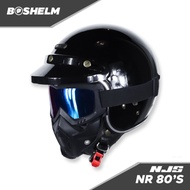 BOSHELM Helm NJS NR-80's SOLID GOGE MASK Helm Half Face SNI