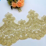 1 Meter gold color Premium Designer Border Lace for Wedding Dress / Border Lace 21cm width