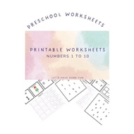 Printable Kids Worksheet for Numbers 1 to 10, Printable Worksheet, Learns to Write Numbers, Learn to