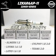NISSAN NGK LZKAR6AP-11 Iridium spark plugs for Almera Livina Latio Sylphy 22401-CK81B / 22401-ED815 