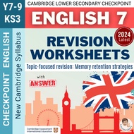 36⭐ Year 7 English Latest Cambridge Secondary English Topic Revision +Answer Y7 English Worksheets C