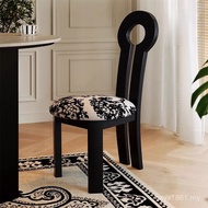 Chair Dining Table Chair Household Mermaid Solid Wood 2025 French Soft Medieval Style Key Retro Bag 